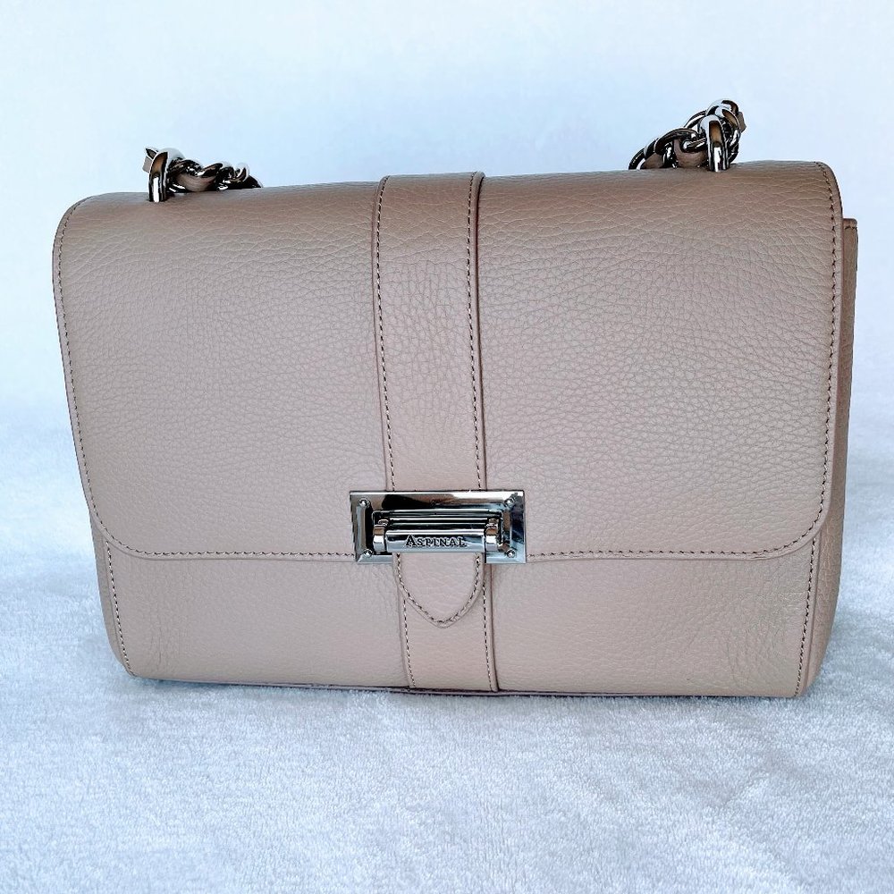 Aspinal of London - Large Lottie Bag - Soft Taupe Pebble